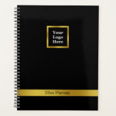 Elegant Zwart en Goud Uw Logo Hier 2025 Planner (Voorkant)
