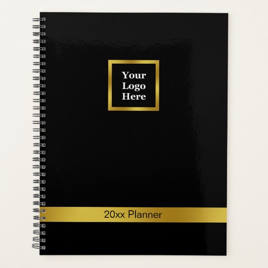 Elegant Zwart en Goud Uw Logo Hier 2025 Planner (Voorkant)