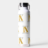 Elegant Zwart en Goud Verjaardagspatroon Waterfles (Voorkant)