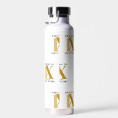 Elegant Zwart en Goud Verjaardagspatroon Waterfles (Rechts)