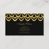 Elegant zwart en goud vet geometrisch patroon visitekaartje (Achterkant)