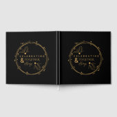 Elegant zwart en goud vieren samen en altijd gastenboek (Volledig)