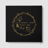 Elegant zwart en goud vieren samen en altijd gastenboek (Achterkant)