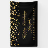 Elegant Zwart en Goud Vijftig 50ste Verjaardagsfee Spandoek (Verticaal)