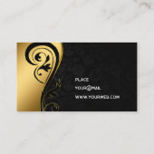 Elegant zwart en goud visitekaartje (Achterkant)