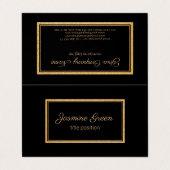 Elegant zwart en goud visitekaartje (Buitenkant ongevouwen)