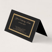 Elegant zwart en goud visitekaartje (Achterkant)
