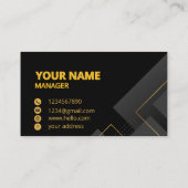 Elegant zwart en goud Visitekaartje | modern bedri (Achterkant)