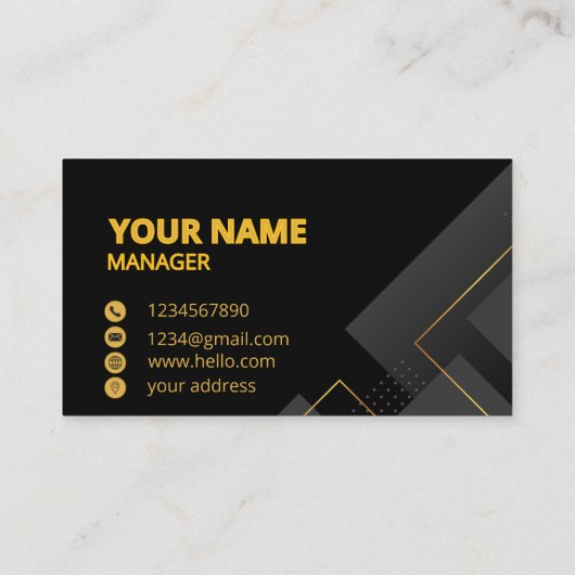 Elegant zwart en goud Visitekaartje | modern bedri (Achterkant)