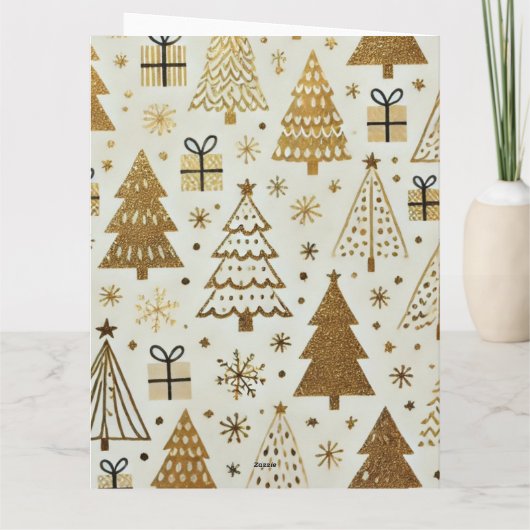 Elegant Zwart en Goud Vrolijk Kerstfeest Custom Na Kaart (Achterkant)