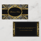 Elegant zwart en goud werveling Visitekaartje (Voorkant / Achterkant)