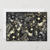 Elegant zwart en gouden bruiloft save the date (Achterkant)