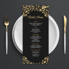 Elegant Zwart en Gouden Drink Menu