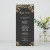 Elegant Zwart en Gouden Drink Menu (Staand voorkant)