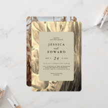 Elegant Zwart en Gouden Foliage Foto Bruiloft