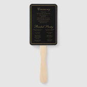 Elegant Zwart en Gouden Hand Fan Programma Handwaaier (Achterkant)