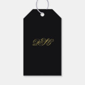 Elegant zwart en gouden harten Monogram dank u Cadeaulabel (Achterkant)