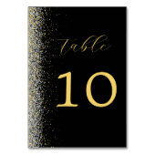 Elegant zwart en gouden huwelijks tafelnummers (Achterkant)
