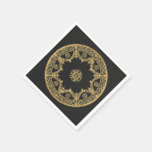 Elegant zwart en gouden mandala servet (Hoek)