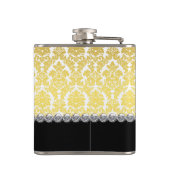 Elegant zwart en gouden monogram heupfles (Achterkant)
