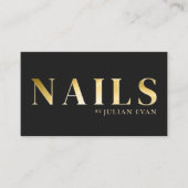 Elegant Zwart en Gouden Nail Visitekaartje (Voorkant)