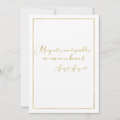 Elegant zwart en gouden script en rand bruiloft kaart (Achterkant)