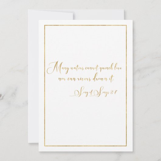 Elegant zwart en gouden script en rand bruiloft kaart (Achterkant)