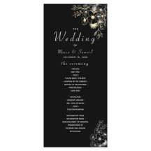 Elegant zwart en gouden trouwprogramma