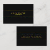 Elegant zwart en goudlicht modern glamour Plain Visitekaartje (Voorkant / Achterkant)