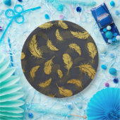 Elegant, zwart en goudvet papieren bordje (Feest)