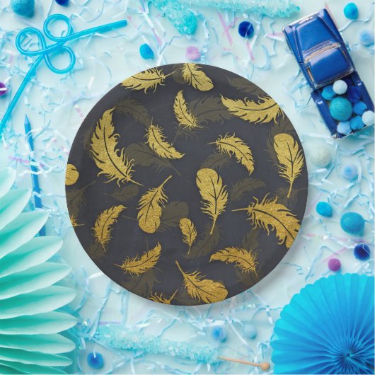 Elegant, zwart en goudvet papieren bordje (Feest)