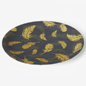 Elegant, zwart en goudvet papieren bordje (Gekanteld)