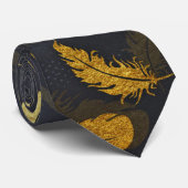 Elegant, zwart en goudvet stropdas (Opgerold)