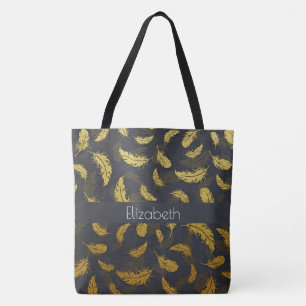 Elegant, zwart en goudvet tote bag