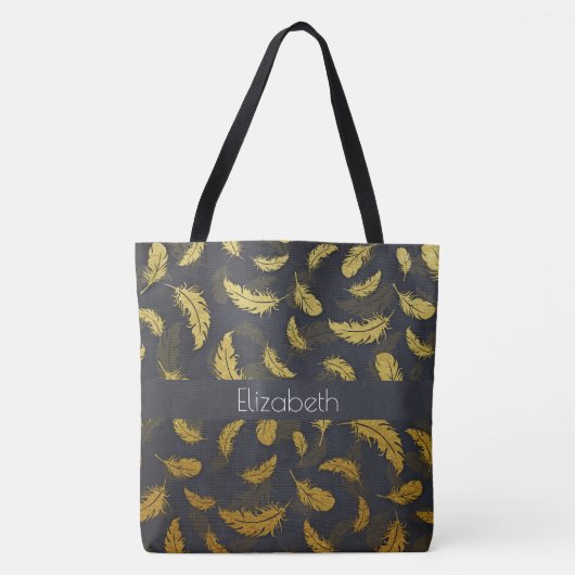 Elegant, zwart en goudvet tote bag (Voorkant)