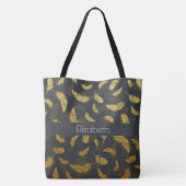Elegant, zwart en goudvet tote bag (Achterkant)
