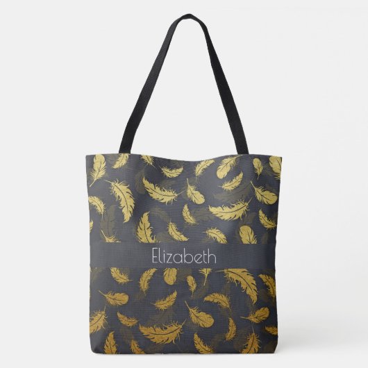 Elegant, zwart en goudvet tote bag (Achterkant)