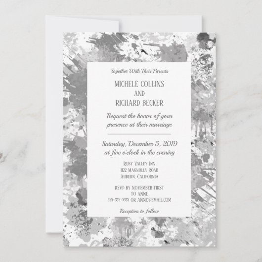 Elegant Zwart en Grijs Kaart (Voorkant)