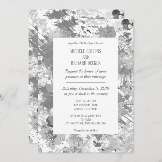 Elegant Zwart en Grijs Kaart (Voorkant / Achterkant)