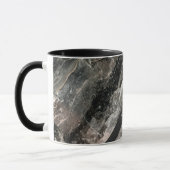 Elegant zwart en grijs marmeren patroon met naam mok (Links)