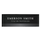 Elegant zwart en grijs modern naambadge (Voorkant)