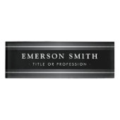 Elegant zwart en grijs modern naambadge (Voorkant)