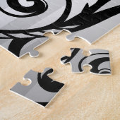 Elegant, zwart en grijs stijlvoorstel legpuzzel (Zijkant)