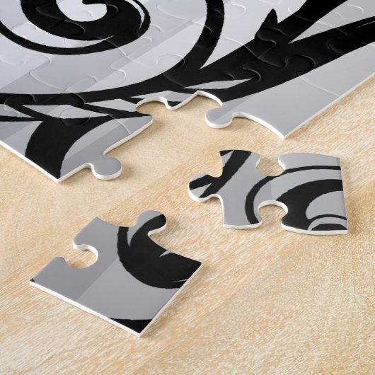 Elegant, zwart en grijs stijlvoorstel legpuzzel (Zijkant)