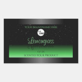 Elegant zwart en groen etiket Glitter Logo (Voorkant)