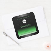 Elegant zwart en groen etiket Glitter Logo (Envelop)