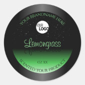 Elegant zwart en groen etiket Glitter Logo (Voorkant)