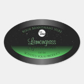 Elegant zwart en groen etiket Glitter Logo (Voorkant)