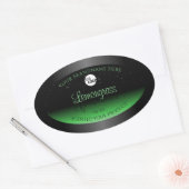 Elegant zwart en groen etiket Glitter Logo (Envelop)