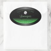 Elegant zwart en groen etiket Glitter Logo (Tas)